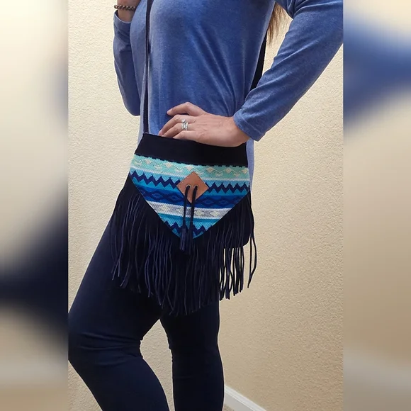 Syede Fringe Boho Crossbody Bag - Multicolor - Picture 12 of 12